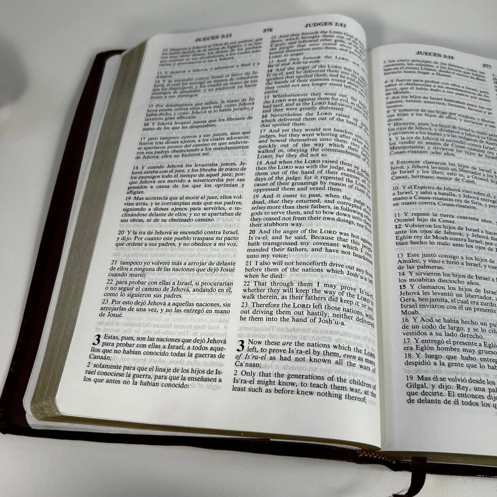 Santa Biblia Holy Bible Reina Valera 1960 KJV Holman Burgundy Indexed Leather‎